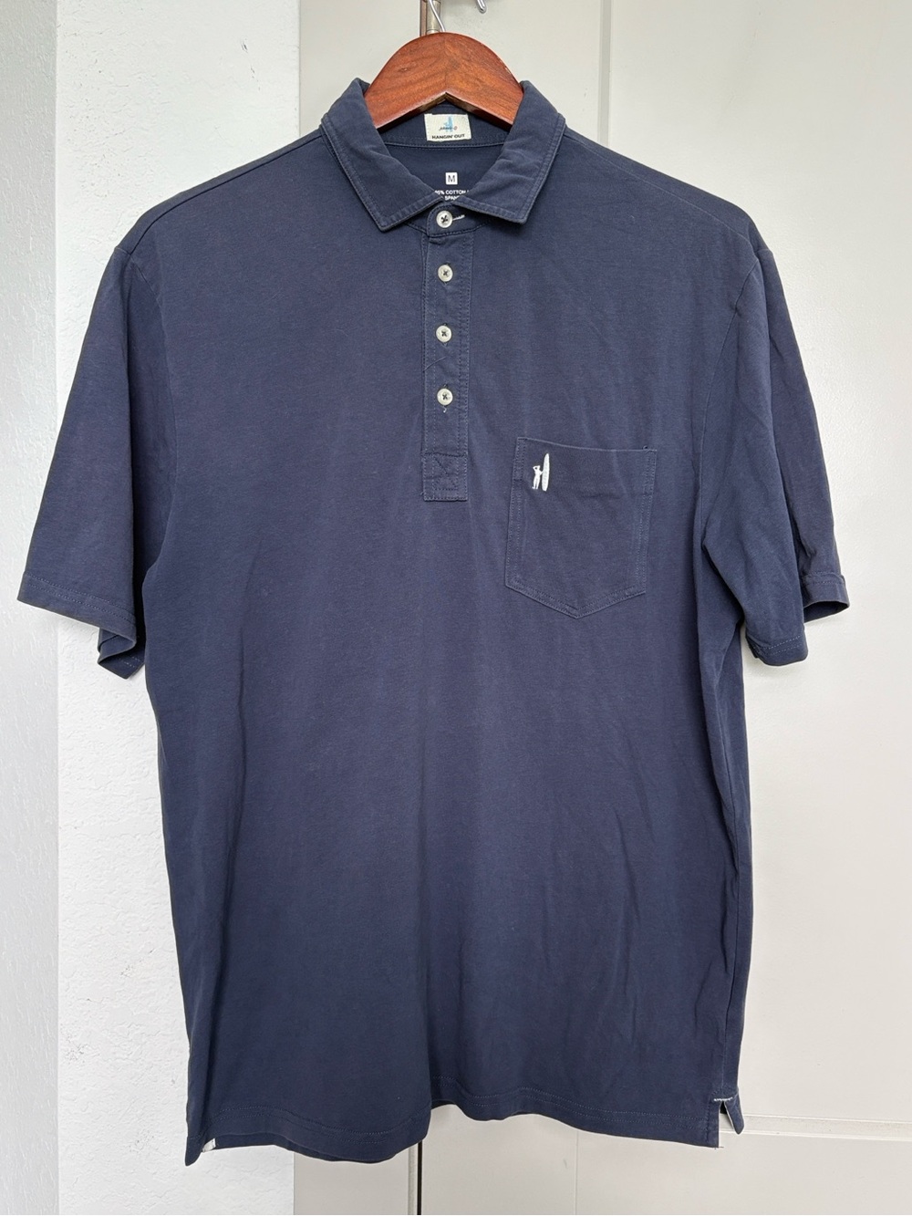 JOHNNIE O ORIGINAL 4 BUTTON POLO BLUE MENS MEDIUM